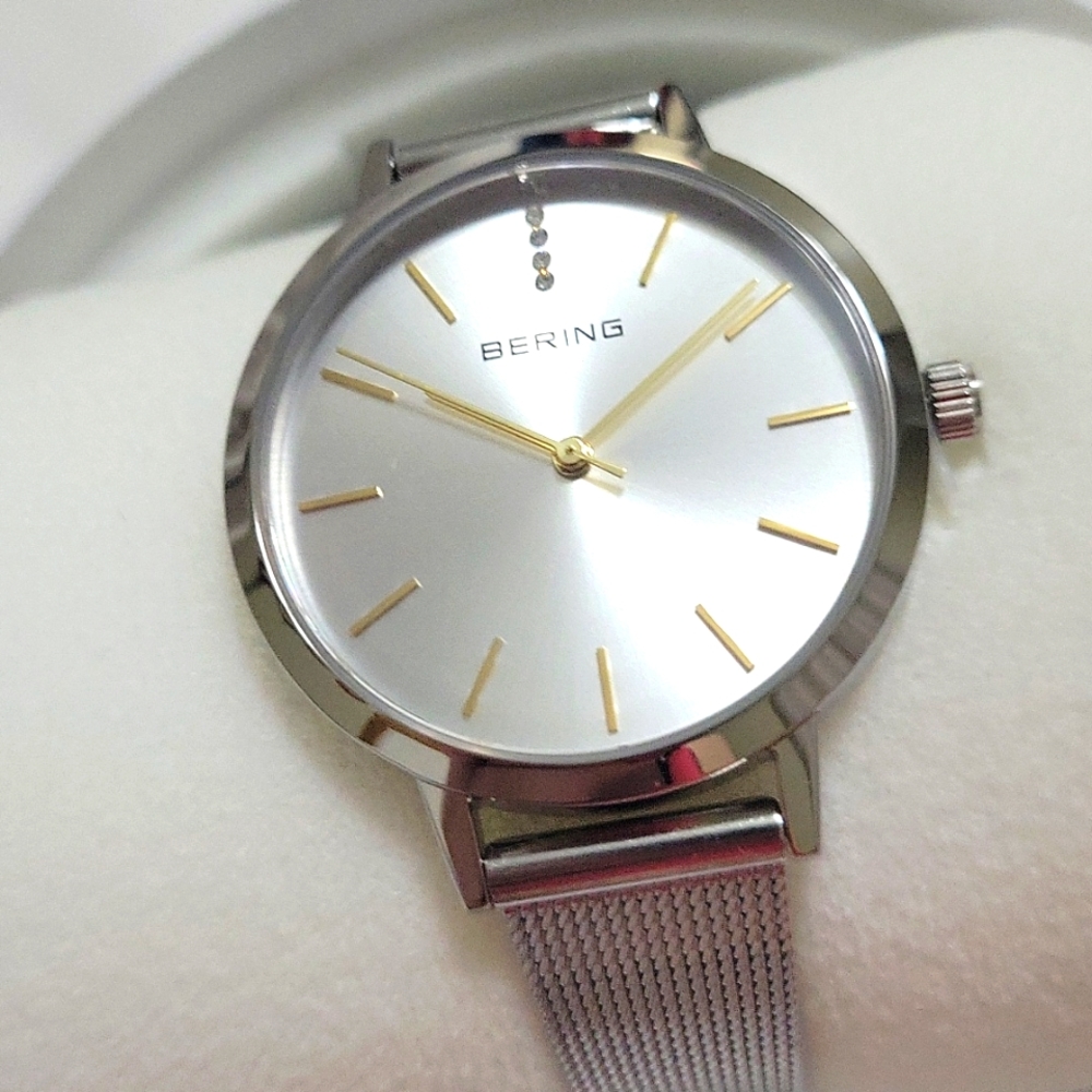 Bering watch silver and gold accents